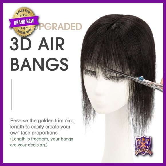 Real Human Hair Topper with Bangs for Thin Hair, 8 Inch Length main image 5